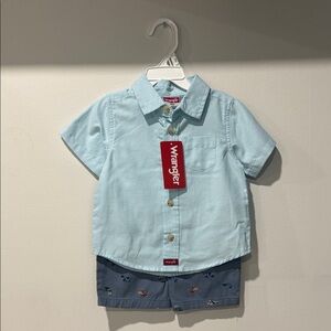 Wrangler Sky Blue Kids Button Down Shirt